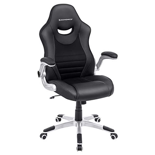 Black Nylon Five-star Base Load Capacity: 150 kg Max SONGMICS Office Chair PU Multicolor Swivel Ergonomic Chair with Foldable Armrests Blue OBG63BQUK